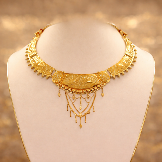 Rajlakshmi Antique Temple Gold Choker (22KT)