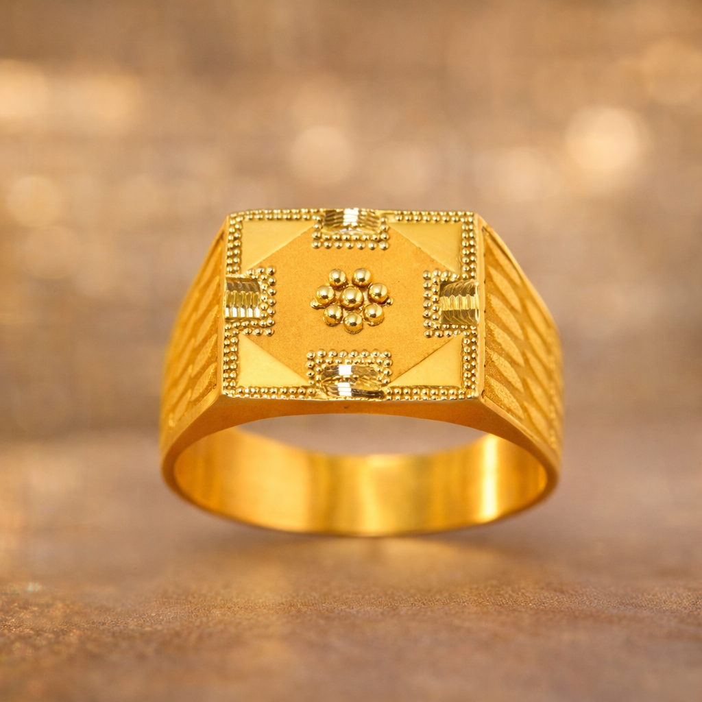 Rajmudra Classic Gold Signet Ring (22KT)
